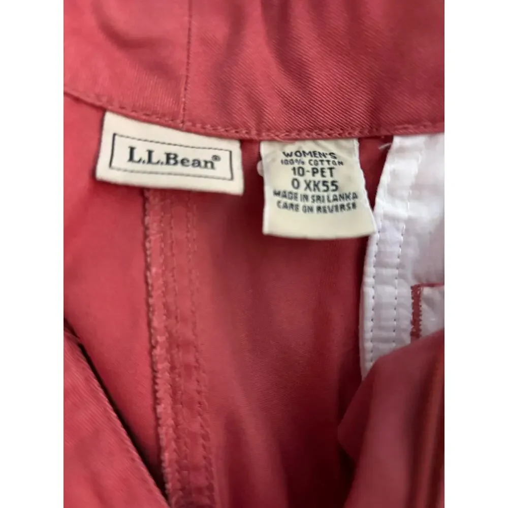 L.L. Bean Women's 10 Petite Cotton Flat Front Chino Pant EUC